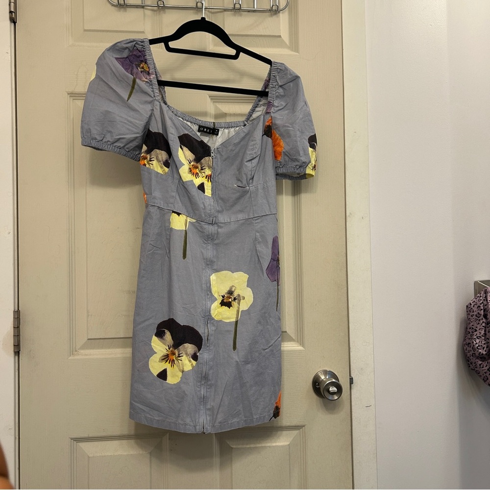 Obey Gray Floral Mini Dress